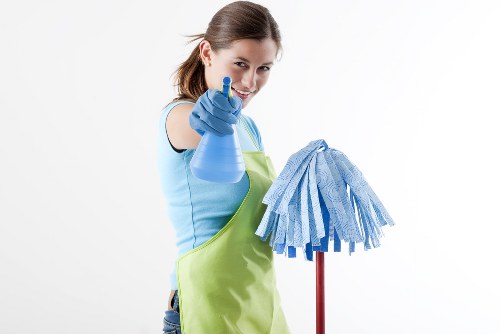 Professional steam carpet cleaning in a living room