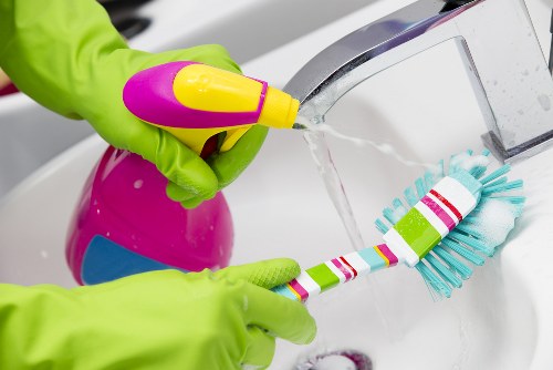 Removing stains from a sofa during upholstery cleaning