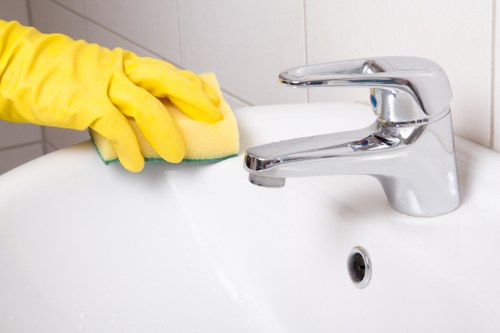 Dry carpet cleaning process in a commercial interior