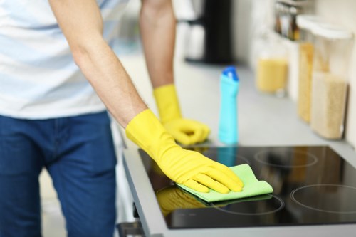 Treating a stain on upholstered furniture